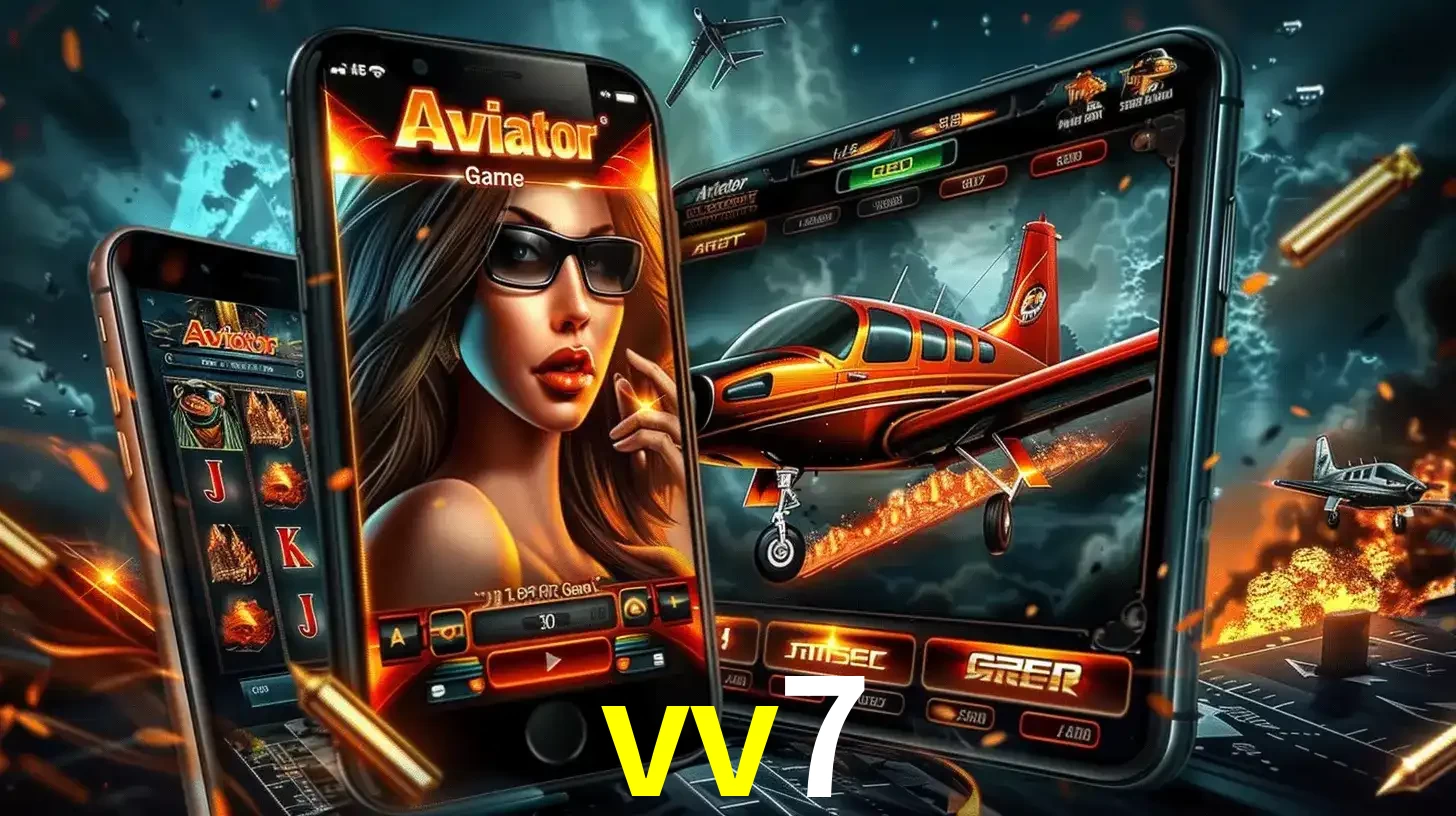 O popular jogo de apostas Aviator exibido em vários celulares e tablets, mostrando a interface emocionante e a ação de voo disponíveis para jogar agora no vv7.